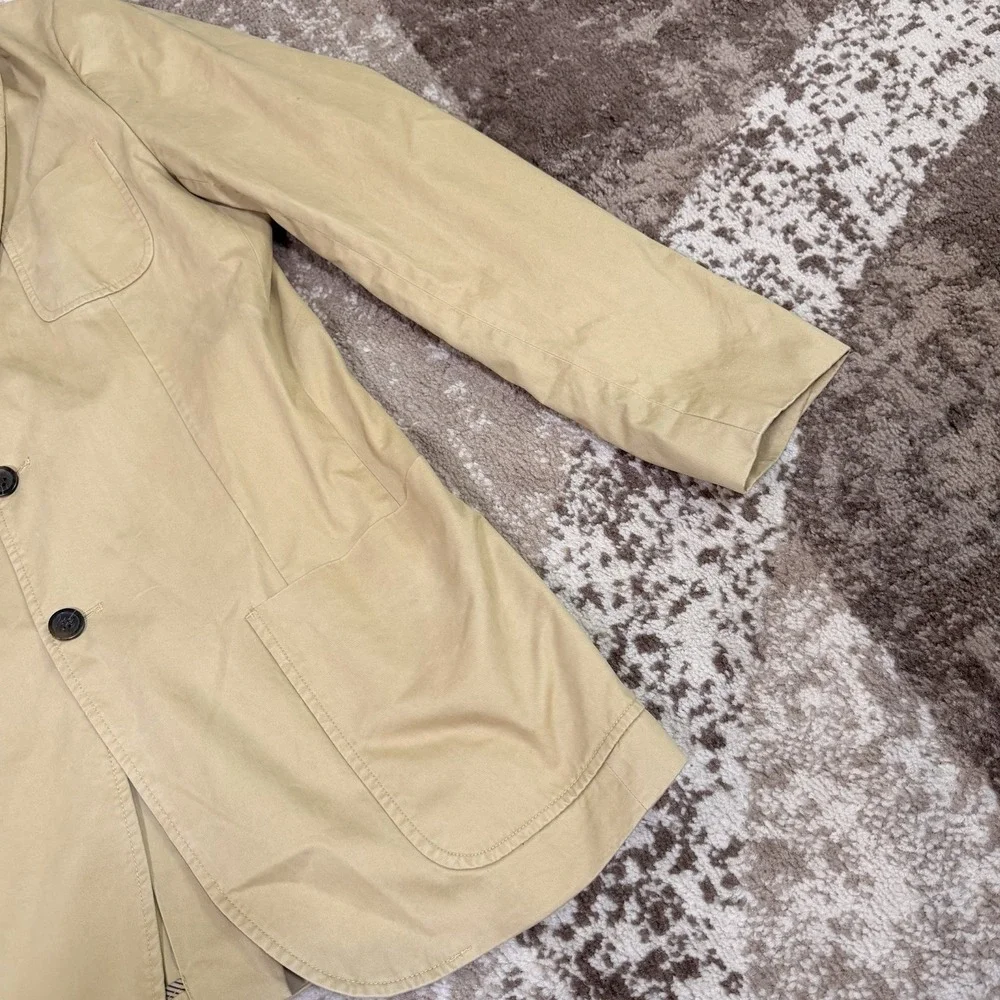 Stafford Sport Coat Mens 40L Slim Fit Unstructured‎ Khaki Blazer Casual Preppy
